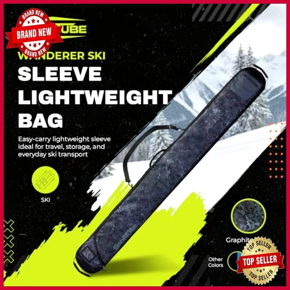 Lightweight Ski Bag with Full-Length Zipper, Padded Handles, Shoulder Strap